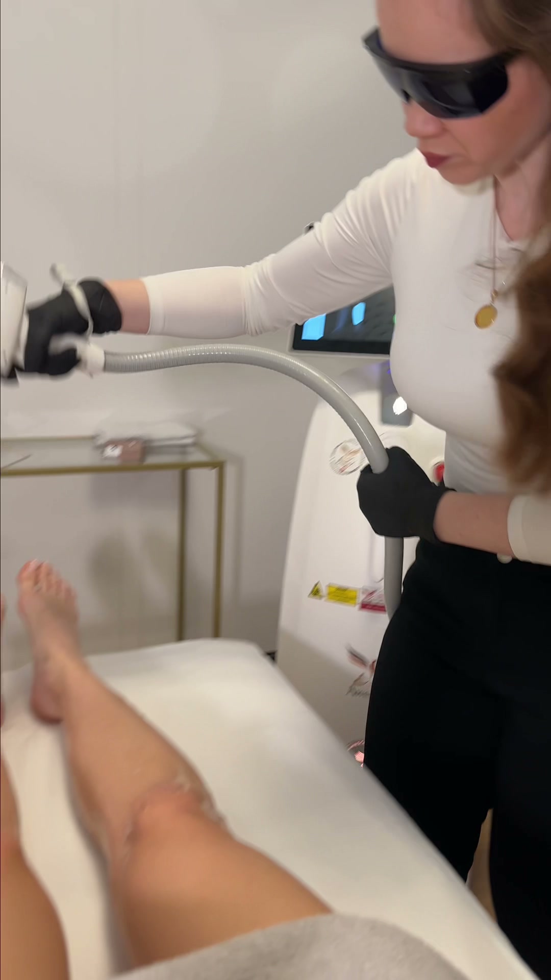 Laserbehandling pågår